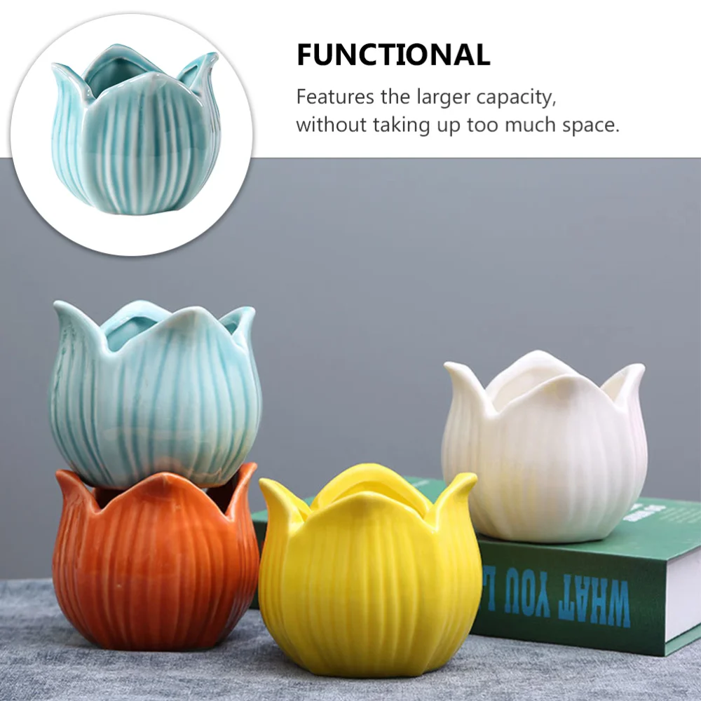 

Petal-shaped Ceramic Ashtray Cigarette Butt Container Home Decor Office Ash Tray
