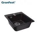 Мойка кухонная GranFest 420 GF-QUARZ (ЕСО-17) 1-чаш.  420*480 (черный)