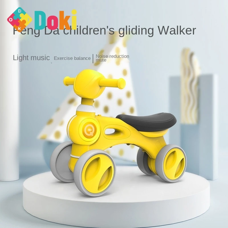 

Doki Toy Four-wheel Balanced Car 1-3 Years Old Children 2 No Slide Foot Slide Car Baby Walk Child Twisting Toy Car Popular 2021