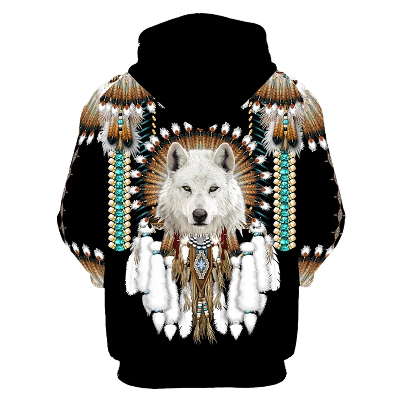 

Native Indian Wolf 3D Printed Hoodies men Harajuku Fashion Hooded Sweatshirt Autumn Unisex Casual hoodie sudadera hombre YDA15