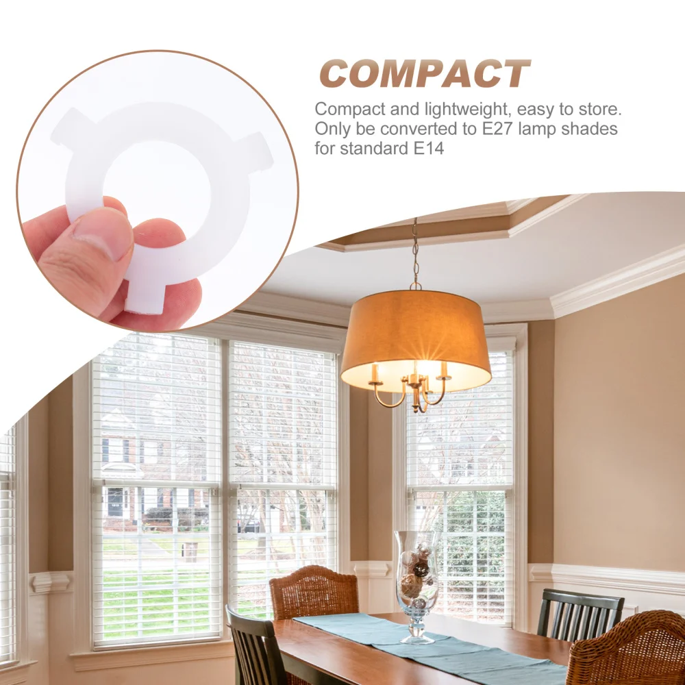 

50pcs Nylon Converter E27 to E14 Lampshade Rings Lampshade Converters (White)