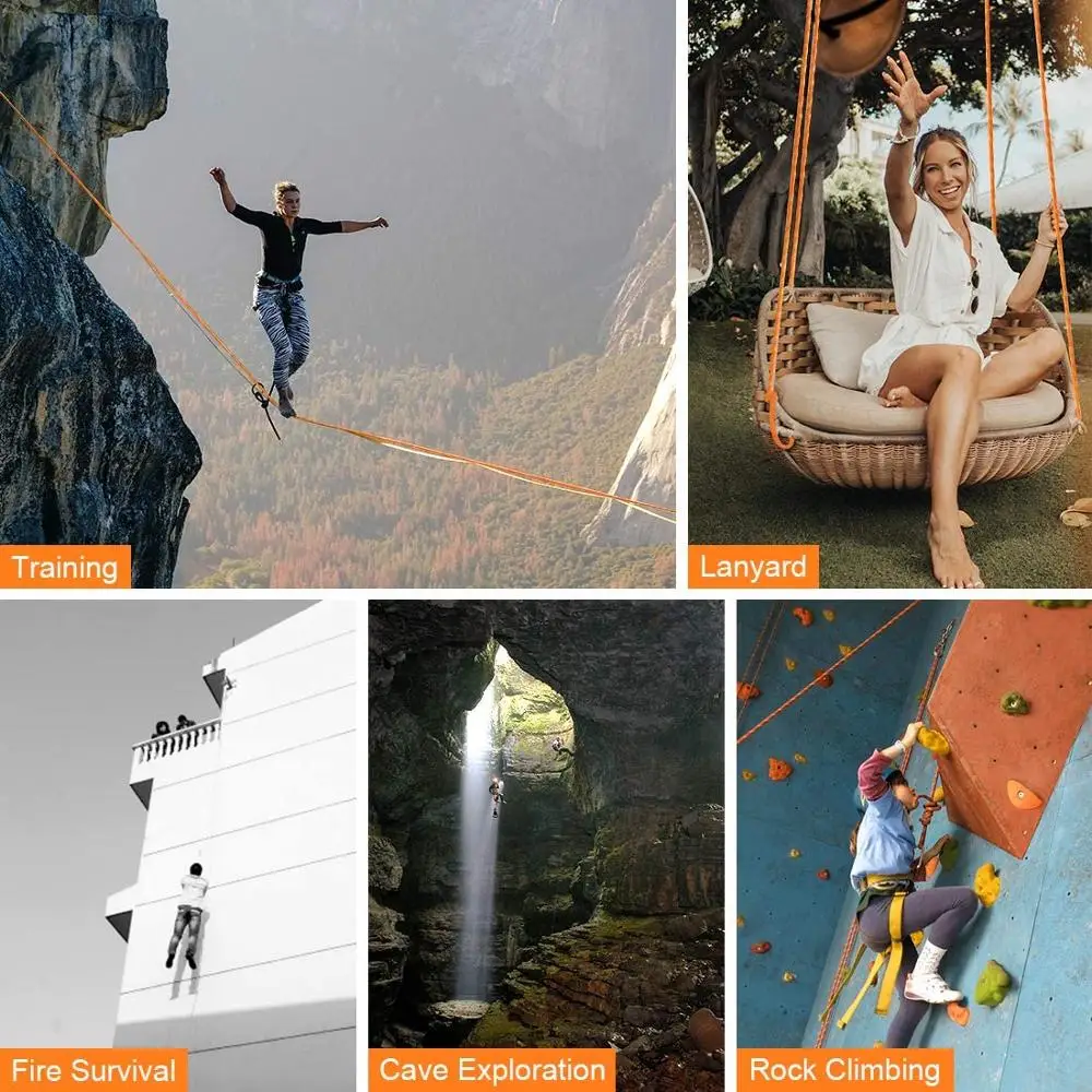 Верёвка для скалолазания на открытом воздухе 10M высокопрочная безопасная