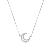 panjbj 925 sterling silver moon pendant necklace temperament women fine jewelry clavicle chain for wedding party gift