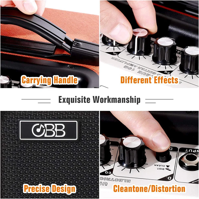coolmusic einzigartige 10g elektrische gitarre verstärker lautsprecher bluetooth tragbare combo amp mit verzerrung wirkung bass höhen equali