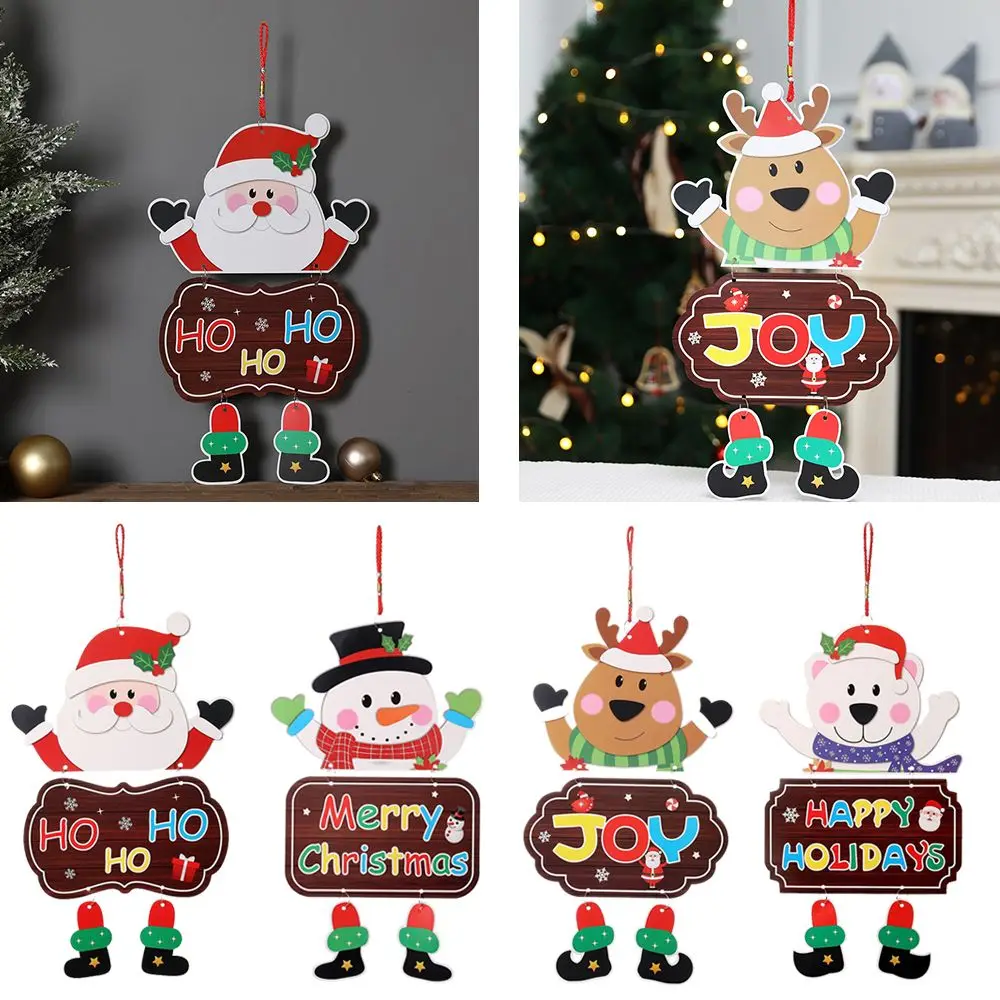

New Year Gift Snowman Door Banner Hanging Ornament Navidad Gift Christmas Decorations Santa Paper Hanging Ornaments