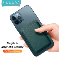 kuulaa leather wallet case card slots bag magnetic case for iphone 12 pro max mini phone cases magnet card holder fundas coque