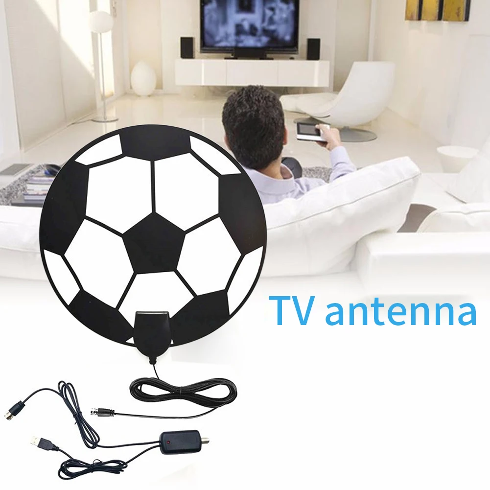 

300 Miles Range Football Shape TV Antenna 1080p 4K Home With Signal Amplifier Multi-directional Small Indoor HDTV Accessories