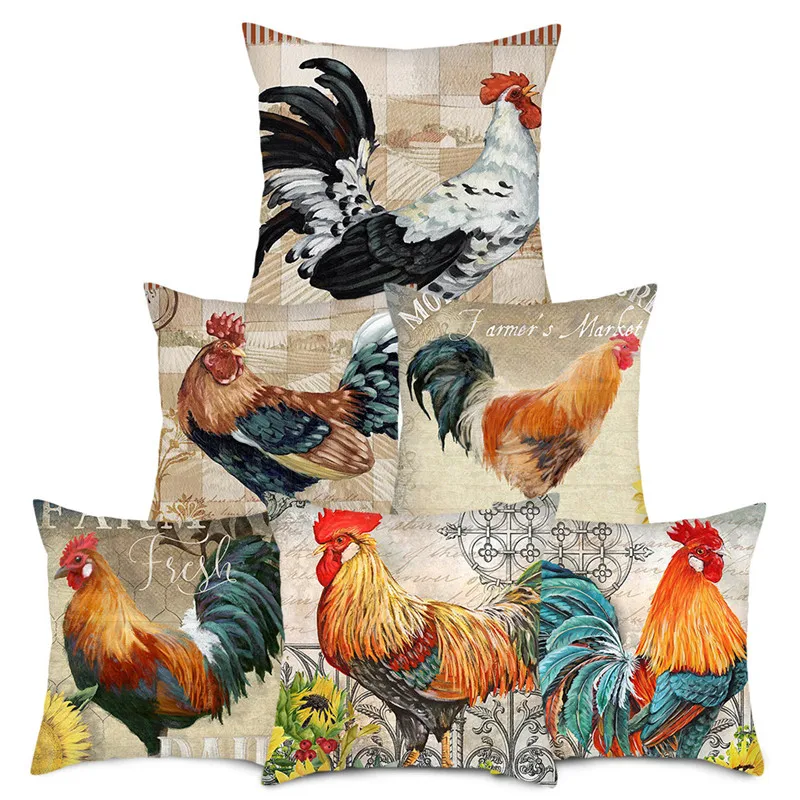 Fuwatacchi воздушный большой петух наволочка Подсолнух Чехол на подушку с принтом