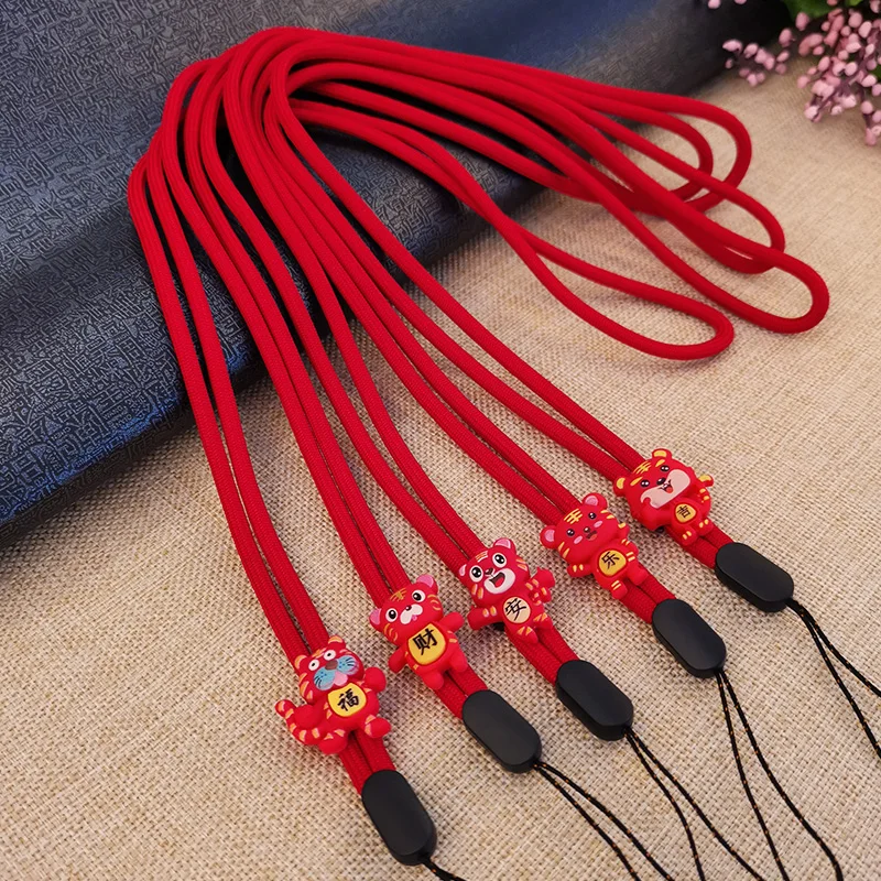 

Red tiger simple lanyard Mobile Phone Straps Keychain Lanyard For Keys USB ID Card Badge Holder Keycord Mobile Phone lanyard