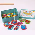 Образовательная уличная Магнитная деревянная детская игрушка для рыбалки, детская игрушка, имитация океанской рыбы, обменная интерактивная игрушка, juguetes, подарок