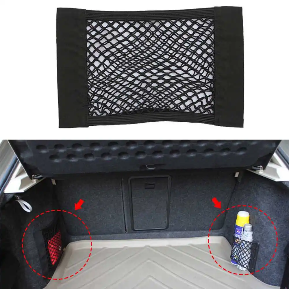 

For Jeep Compass Chevrolet Captiva Peugeot 307 Mini Cooper R56 Range Rover Evoque Car Boot Trunk Seat Back Elastic Storage Net