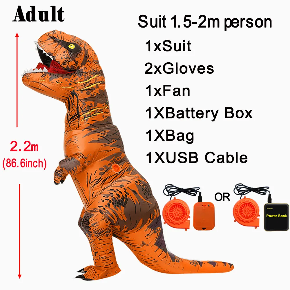 Надувные костюмы динозавра T-rex Косплей Аниме Blowup Хэллоуин костюм для женщин мужчин детей взрослых детей талисман - Цвет: 1013-orange adult