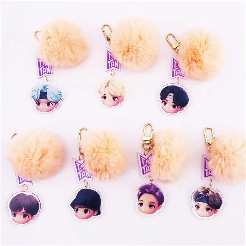 Хит продаж брелок для ключей с KPOP группой Bangtan Boys 2020 TinyTAN из сплава плюшевая