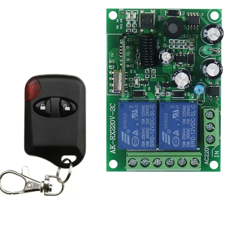 

AC 85V 110V 220V- -2CH RF Wireless Remote Control Switch 1 piece transmitter with 2 buttons + 1 piece receiver