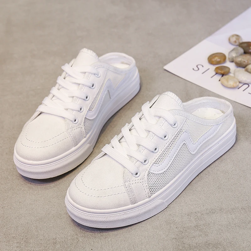 Кеды женские с открытой спиной повседневные кроссовки на плоской подошве