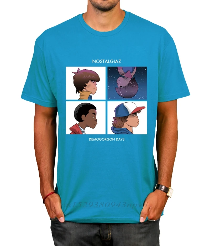 Stranger Things Tees - Men's Short Sleeve Boyfriend's Plus Size Party T-Shirt - Punk Rock Gorillaz Tshirts for Men image 3