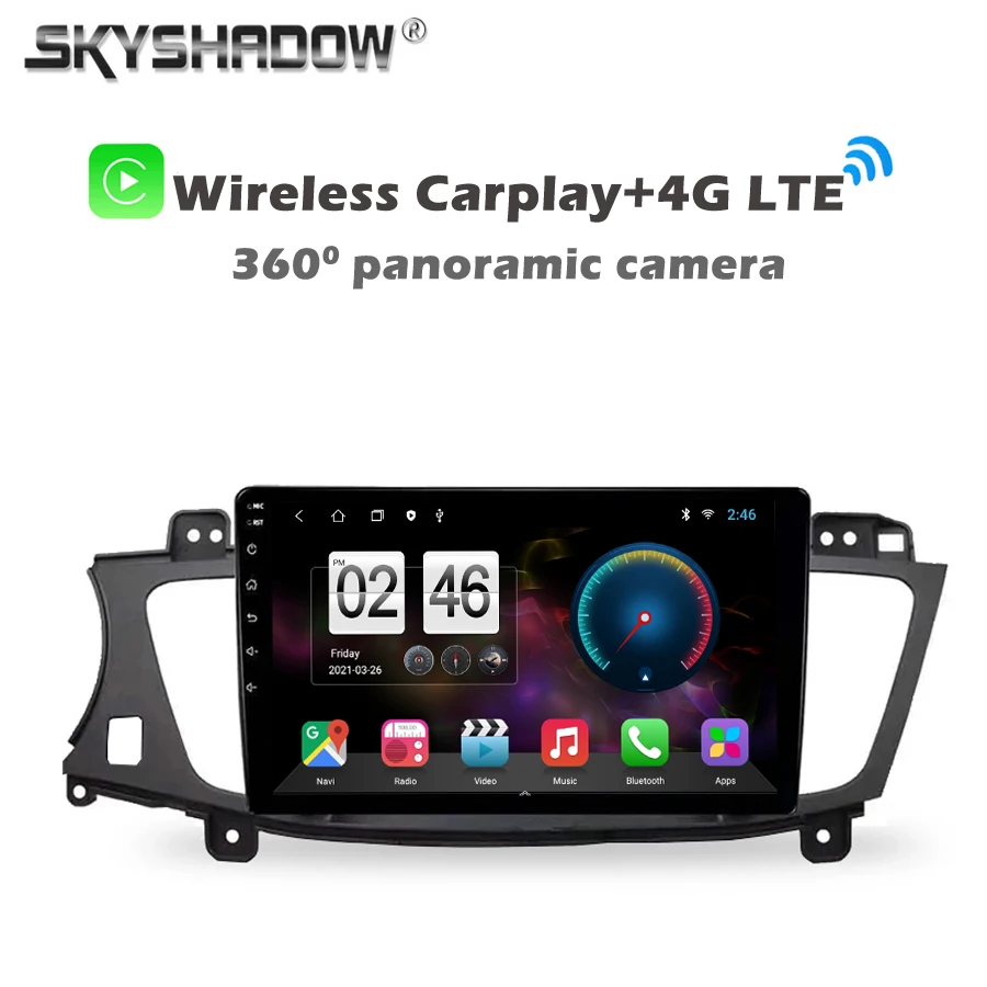 Автомобильный DVD-плеер с камерой 1280*720 360 4G LTE Carplay 8 + 128G Android 11 0 для KIA k7 Cadenza 2009- 2013 GPS