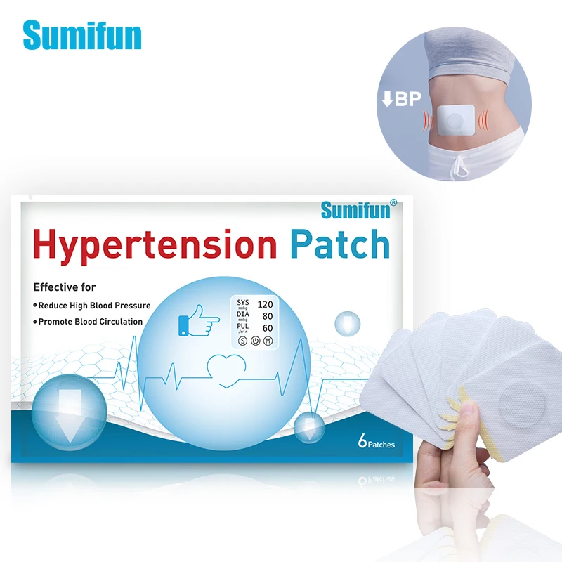 

Sumifun 6Pcs Hypertension Patch Herbal Reduce High Blood Pressure Clean Blood Vessel Plaster Hypertension Care Products