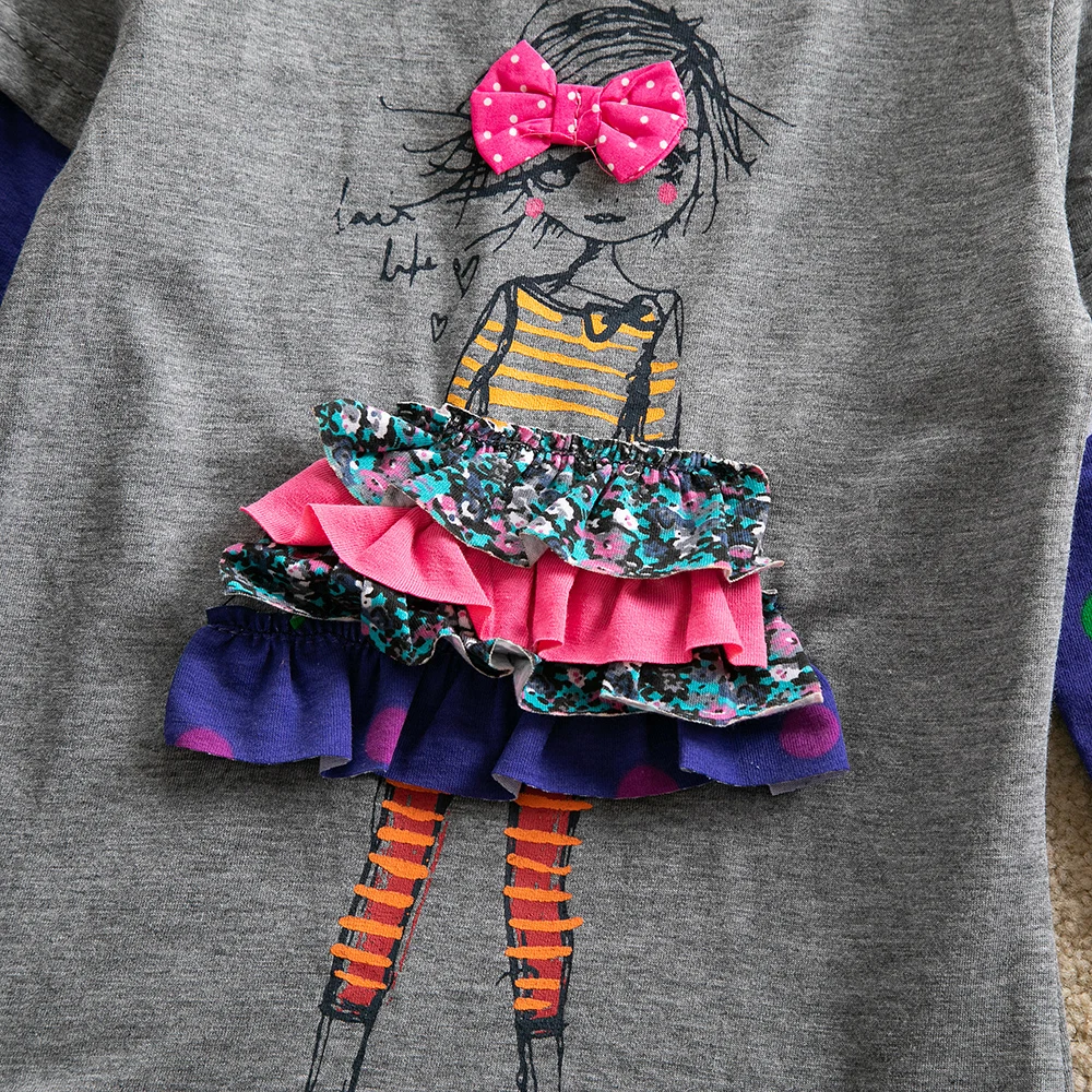 Платье с длинным рукавом для девочек демисезонное хлопковое платье вышивкой