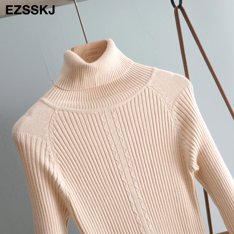 Осень зима 2020 платье свитер средней длины женское вязаное короткое с высоким