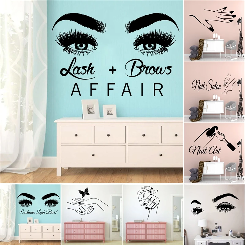 Изысканная ручная Наклейка на стену для маникюрного салона декор красоты