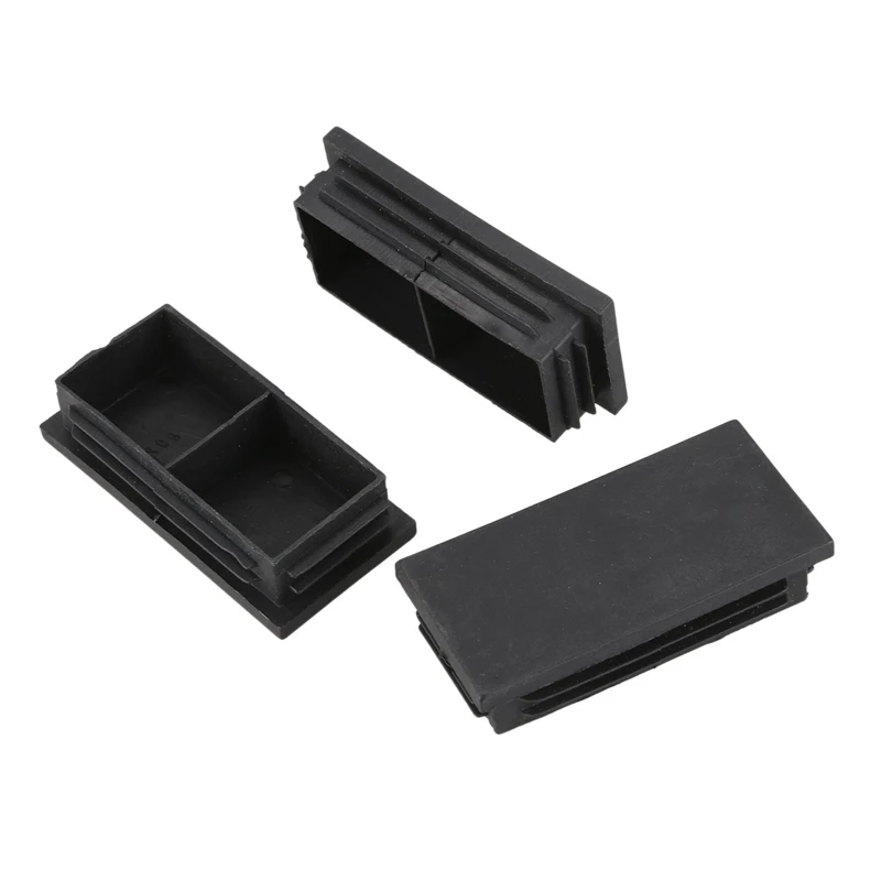 Plastic Rectangle Blanking End Caps Bung 40mm x 80mm 20Pcs Black |
