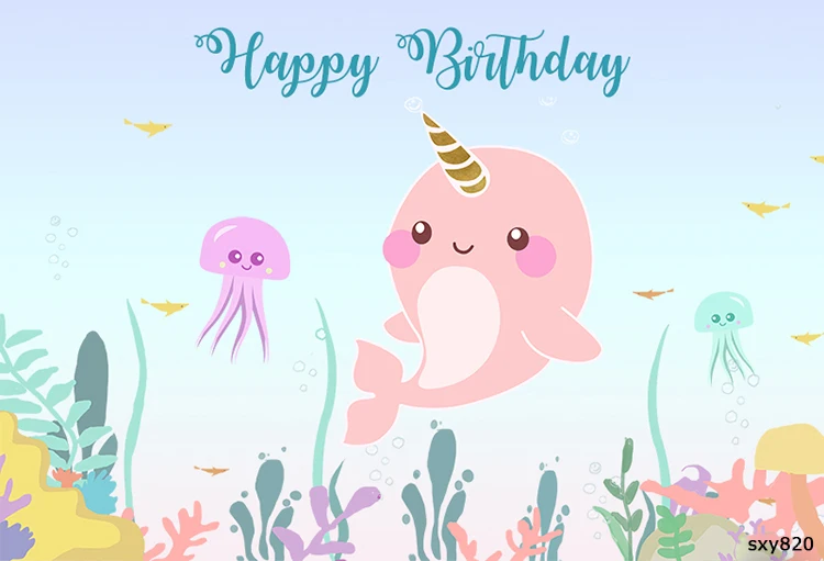 Фон для фотосъемки LEVOO под морем день рождения мультяшный фон Фотофон реквизит