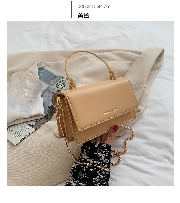 

Summer Green Shoulder Bags for Women Small Chain Tote Handbags Ladys Simple Square Crossbody Bags Solid Color Flap Messenger Bag