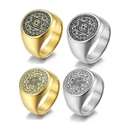 Мужские кольца из нержавеющей стали с Соломоновым уплотнением, с гексаграммой Seven Signet, мужские ювелирные изделия