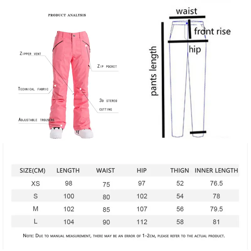 Зимние лыжные штаны GSOU женские водонепроницаемые дышащие для сноуборда зимние