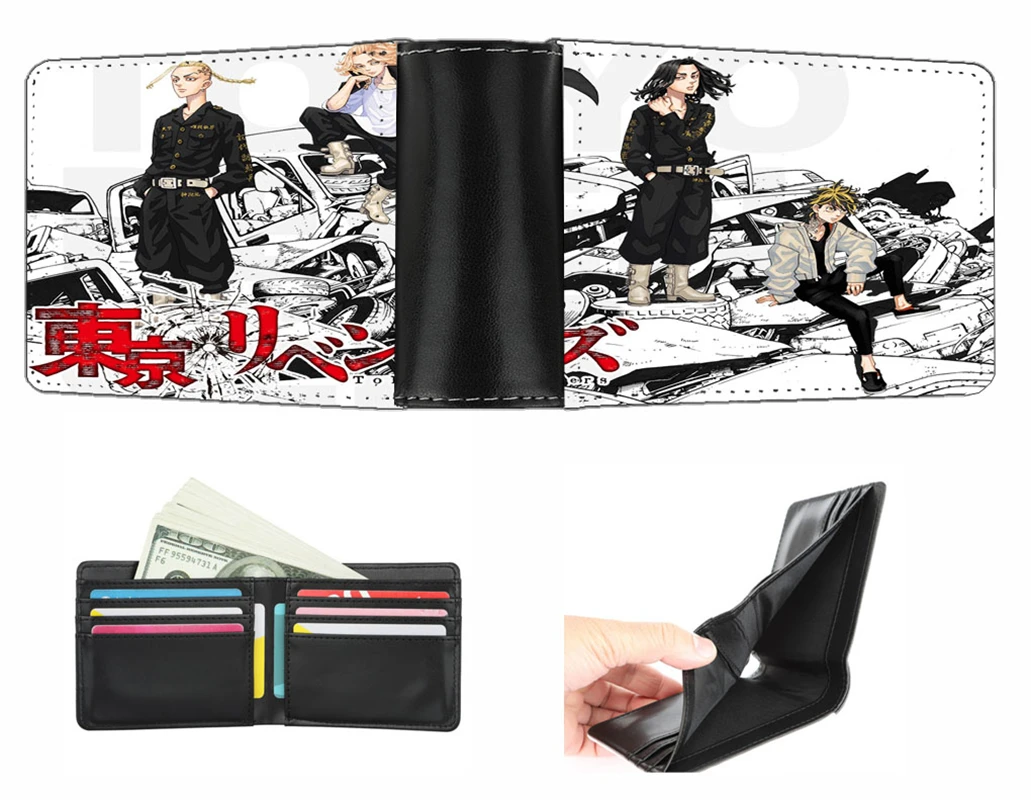 Мужской кошелек с рисунком из аниме Токио Мстители мужской короткий для