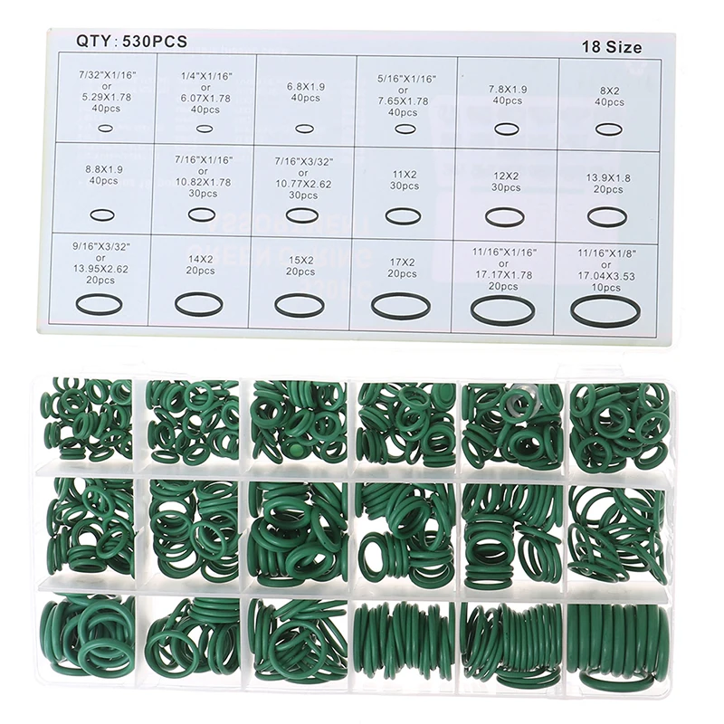 

530Pcs Hot sale Seal O-ring Repair Car Air Conditioning Rubber Sealant Box Set Air conditioning compressor seals Car Air Goods