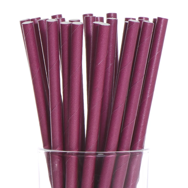 pure purple 25 шт eco-friendly зеленый бамбук бумажные, с пандой соломинки для дня рождения Свадебная вечеринка Baby Shower украшения событие для питьевой воды - Цвет: pure purple