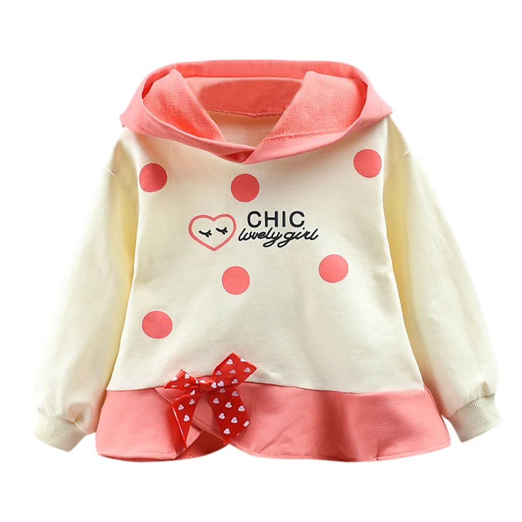 Толстовки с капюшоном укороченный топ для маленьких девочек топы в горошек