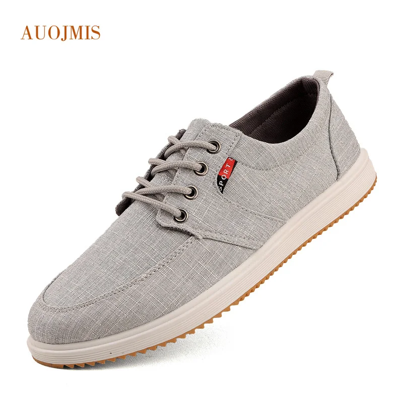 Новинка 2019 мужская обувь AUOJMIS на одной ноге парусиновая мужские модные туфли