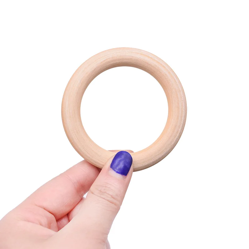 

5Pcs Natural Log Wood Rings Baby Teether Toy Gift Infants Tooth Care Products For DIY Handmade Craft Wooden Accessories
