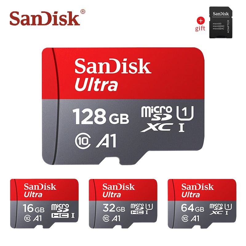 Карта памяти SanDisk A1 класс 10 micro sd 128 ГБ 64 32 16 tf-карта 100 МБ/с./с 400 256 200 | Компьютеры и