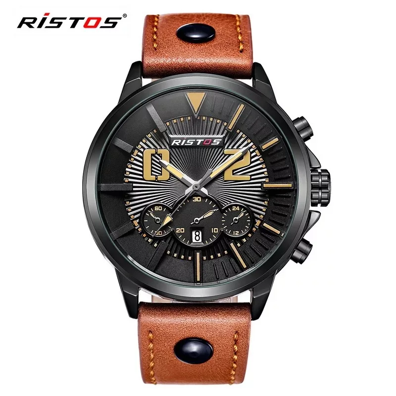 

2021 New RISTOS Luxury Fashion Sports Series Outdoor Military Watch High Quality Calendar Waterproof quartz Men's Watch