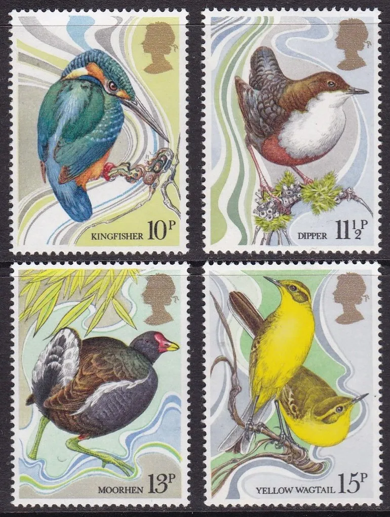 4 шт./компл. новая английская почтовая марка британская Марка 1980 го года речная