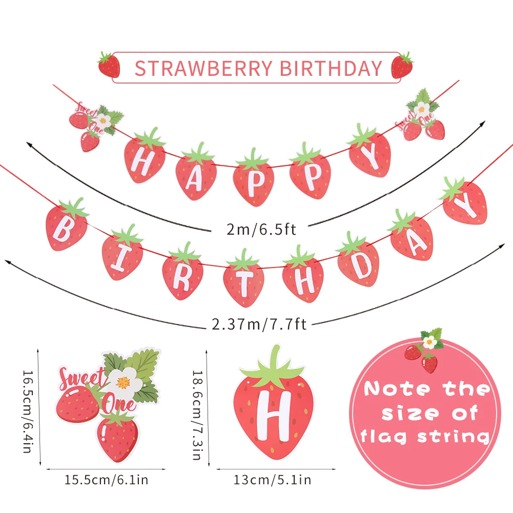 

Birthday Card Letter Flag String Girl Pink Strawberry Flag String Boy Green Cartoon Car Flag String Party Decoration Props