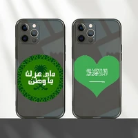 saudi arabia flag phone case for iphone 12 11 8 7 mini pro x xs xr max plus black transparent cover