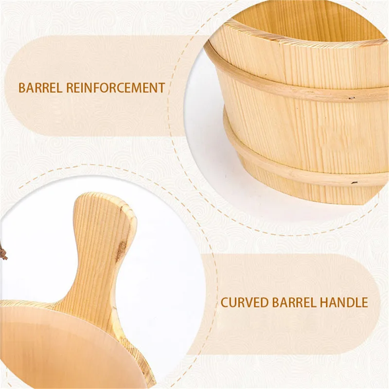 Натуральное ведро для сауны в ванную комнату с внутренней подкладкой аксессуары