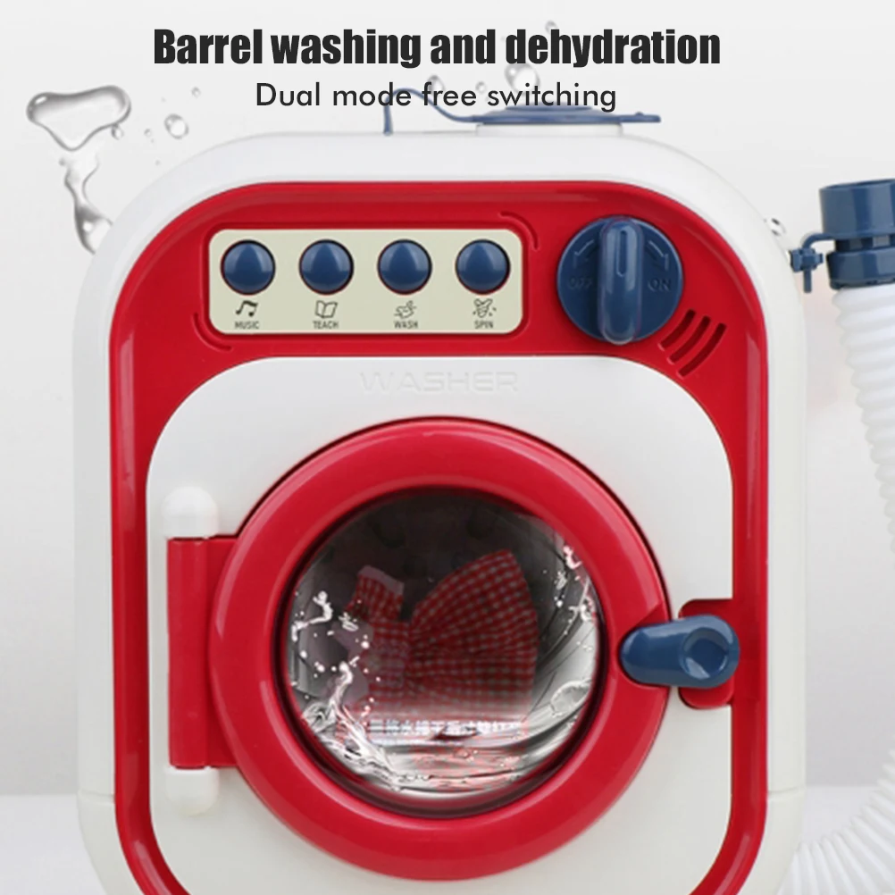

Mini Electric Simulation Washing Machine Child Role Pretend Basket Play Toy For Wash Makeup Brushes Housekeeping Toys Boy Girl