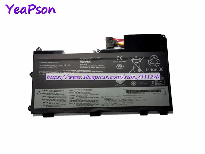 Yeapson L11N3P51 L11S3P51 45N1090 45N1091 11.1V 4250mAh Laptop Battery For Lenovo ThinkPad T430u Ultrabook 3351A63 3351A52 | Компьютеры и