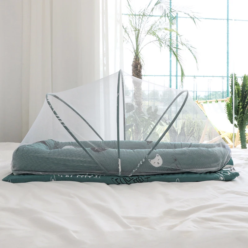 Хлопковая детская кровать с москитной сеткой портативная бионическая съемная