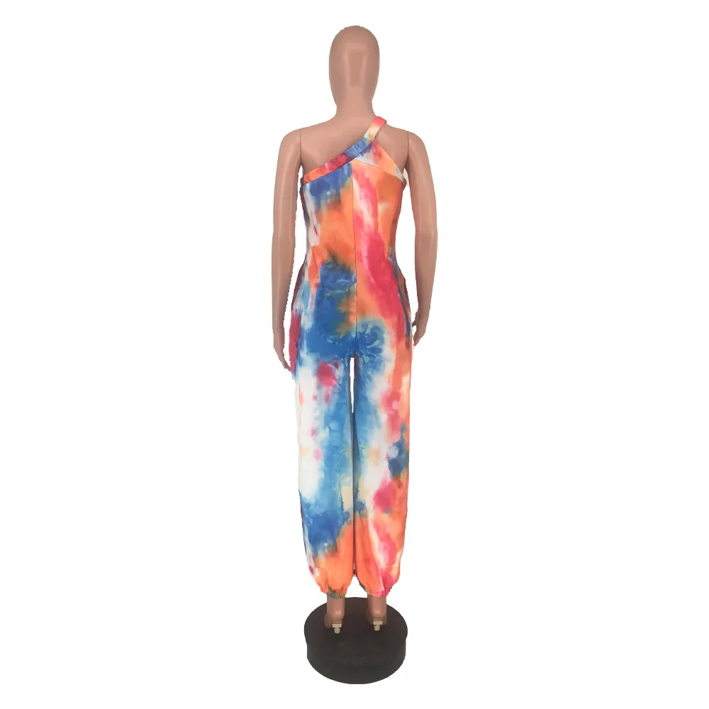 

Women Jumpsuits One Piece Romper Fashion Casual Plus Size Irregular Print Loose Sleeveless