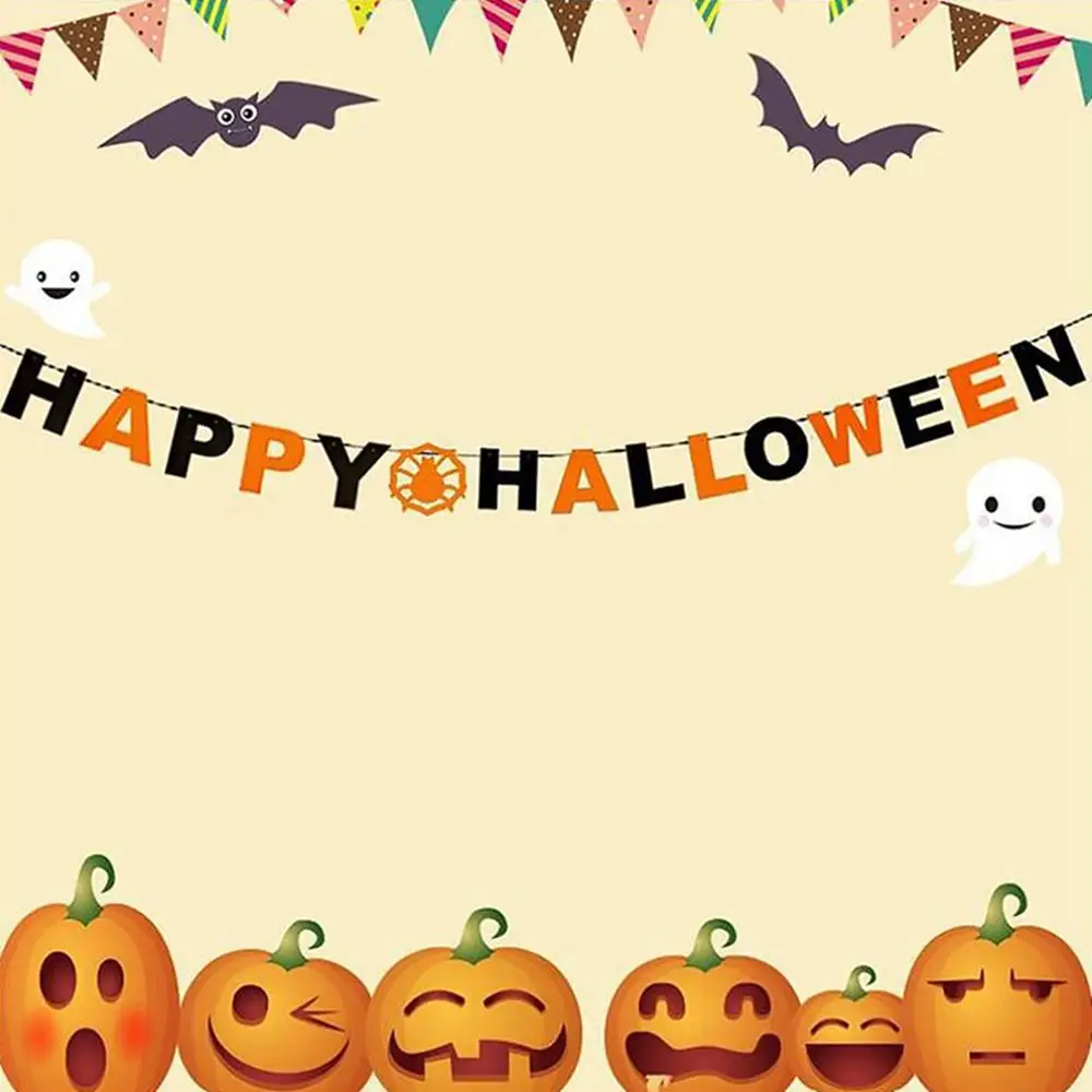 3 м разноцветная бумага флаг тыквы/летучей мыши/Призрак/Человека паука/Череп