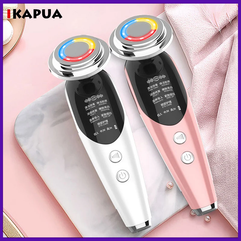 

Массажер для лица, радиомезотерапия, Электропорация светодиодный светодиодная подсветка, звуковая вибрация, удаление морщин, подтяжка кожи, уход за кожей, EMS