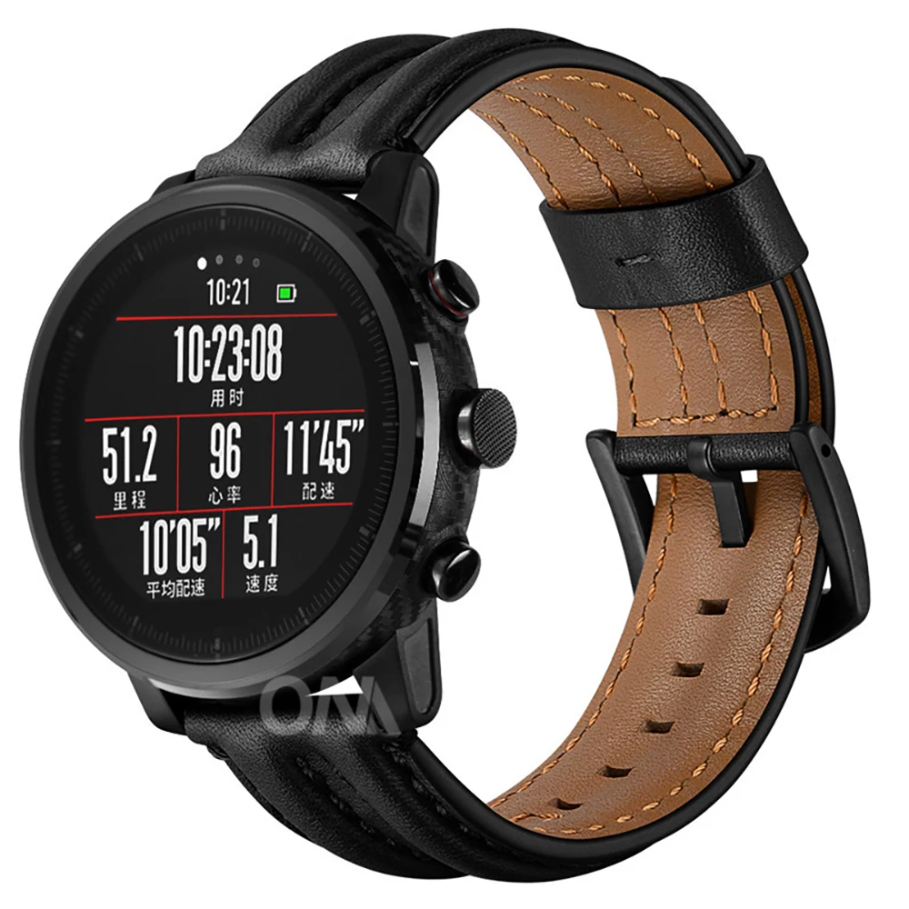Модные часы из натуральной кожи ремешок для Xiaomi AMAZFIT Stratos спортивные 1 2 2S сменный