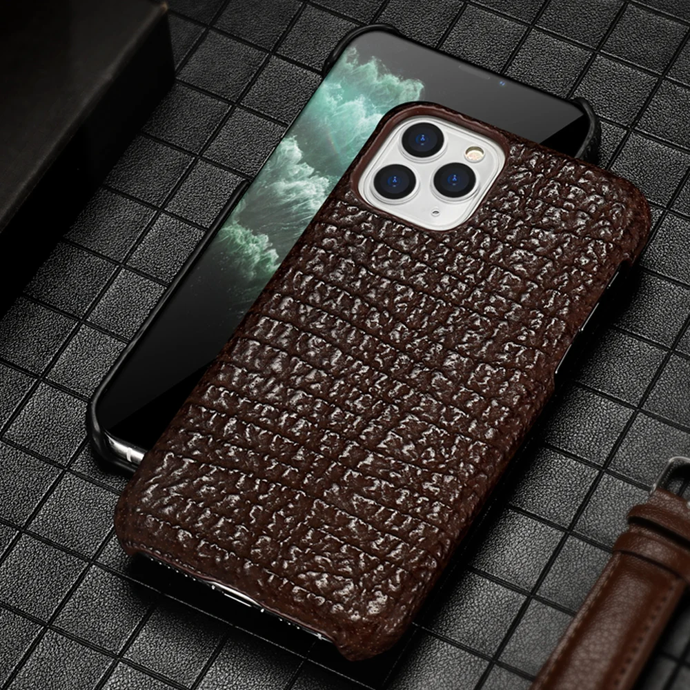 100% Natural Shark Leather Phone Case for iPhone 13 Pro Max 12 Mini 12 11 Pro Max SE 2020 X XS Max XR 6S 6 7 8 Plus Luxury Cover